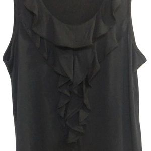 Liz Claiborne Women’s XL sleeveless, front frilly black Top NWOT